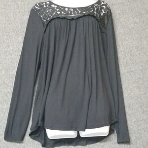Women's Dressy Black Top Long Sleeve GNW Womens Size XL